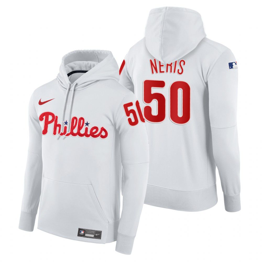 Men Philadelphia Phillies #50 Neris white home hoodie 2021 MLB Nike Jerseys->customized nba jersey->Custom Jersey